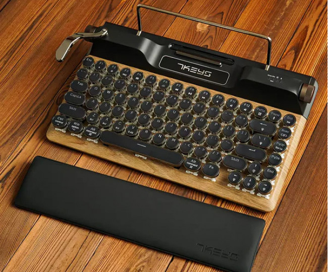 Механічна бездротова клавіатура 7KEYS TW1868 Retro Typewriter Keyboard